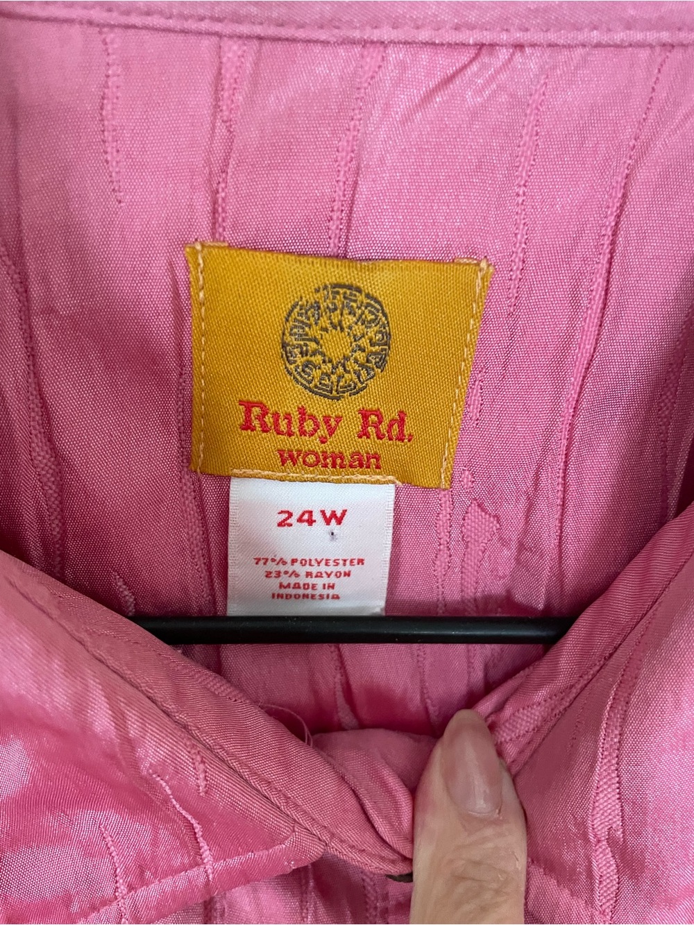 Ruby Rd. Bright Pink Button-Front Shirt Jacket - Picture 2 of 3